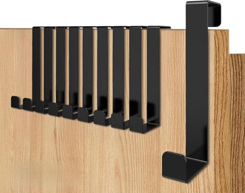 Menz Deurhaken Set van 10 stuks - Zwart - Roestvrij staal