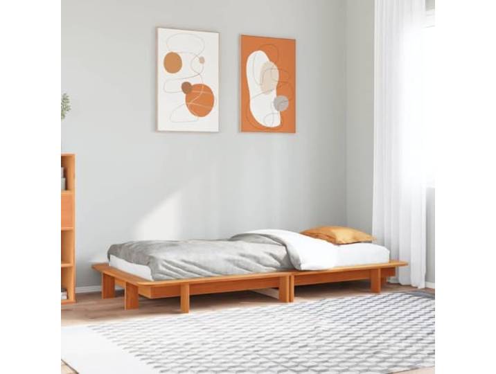 Massives Kiefernholz Lattenrost Modernes Design 90x200 cm Braun Massivholzbett ohne Matratze Wachsbraun 90x200 Kiefernholz Stabil Modernes Design mit Lattenrost Schlafzimmermöbel