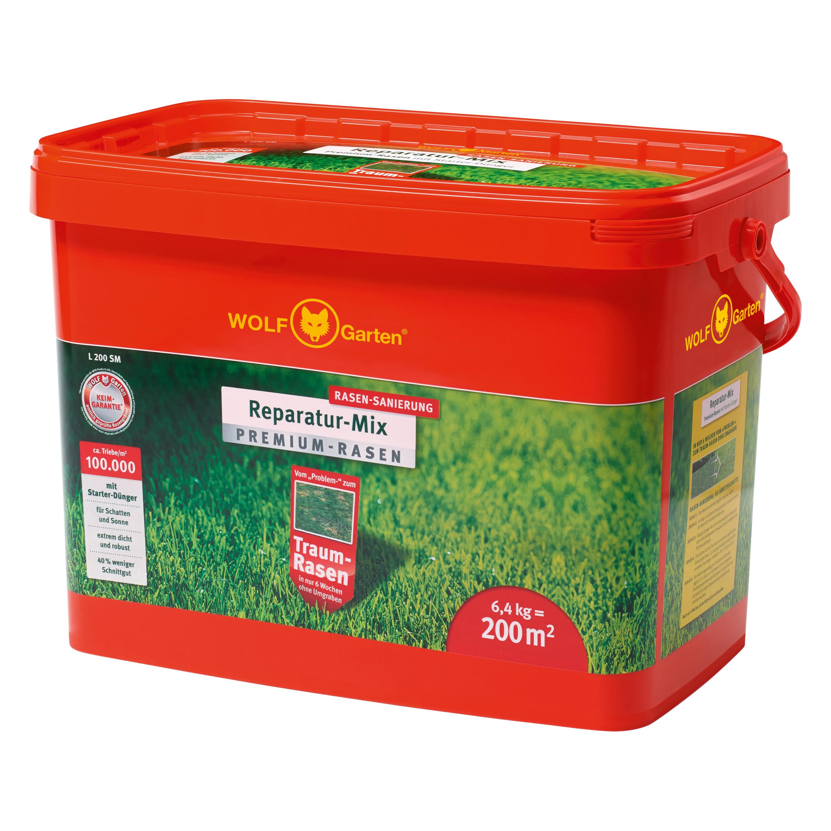 Wolf-Garten Premiumrasen mit Dnger Rasensamen 6,4 kg 200 m (Rasensamen) (3810036)