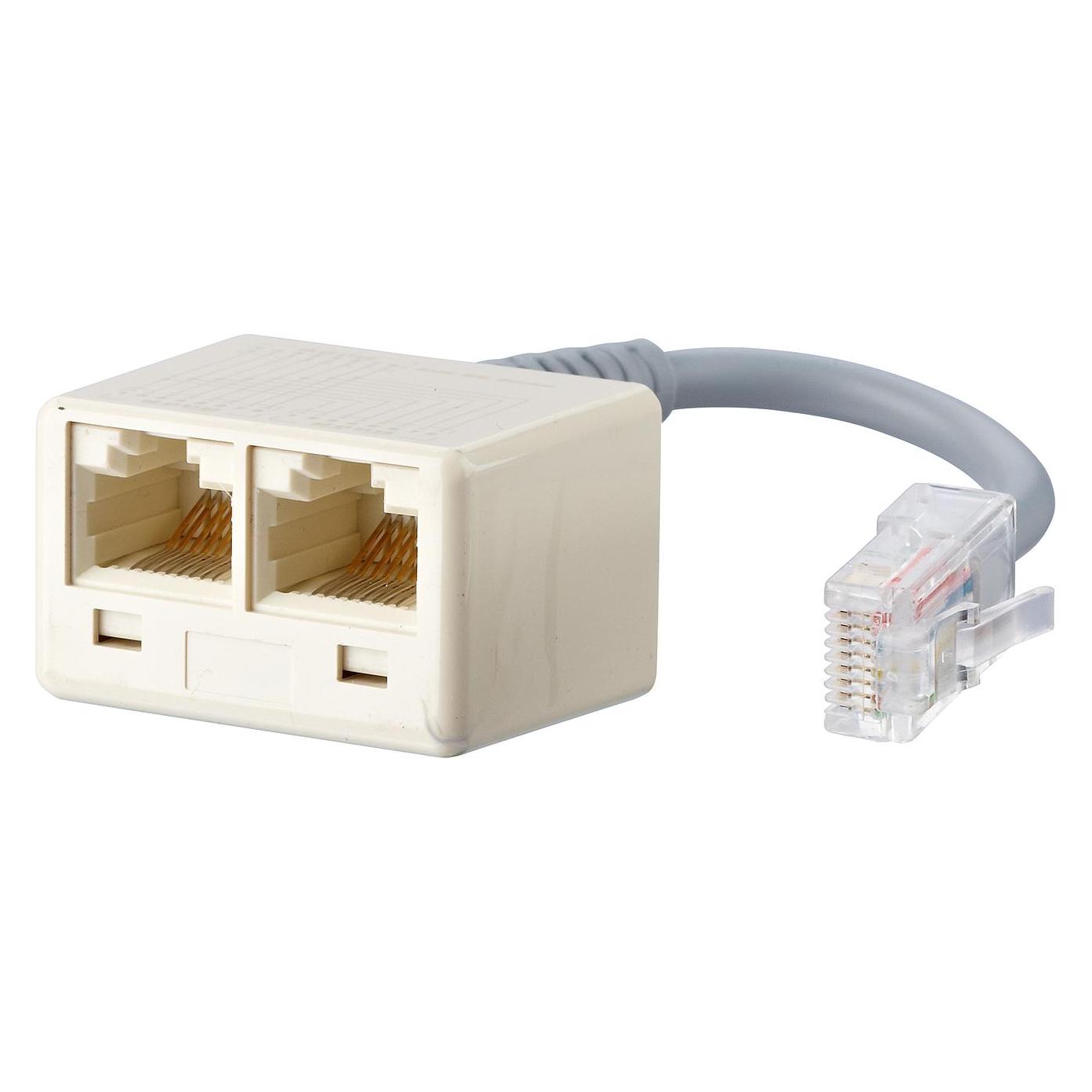 Metz Connect BTR ISDN-Adpt. m. Verl. WE8-2xWE8 0.1m auf 2x RJ45 mit 0.1m Kabel ohne Abschlusswiderstaenden pws (130610480101-E)