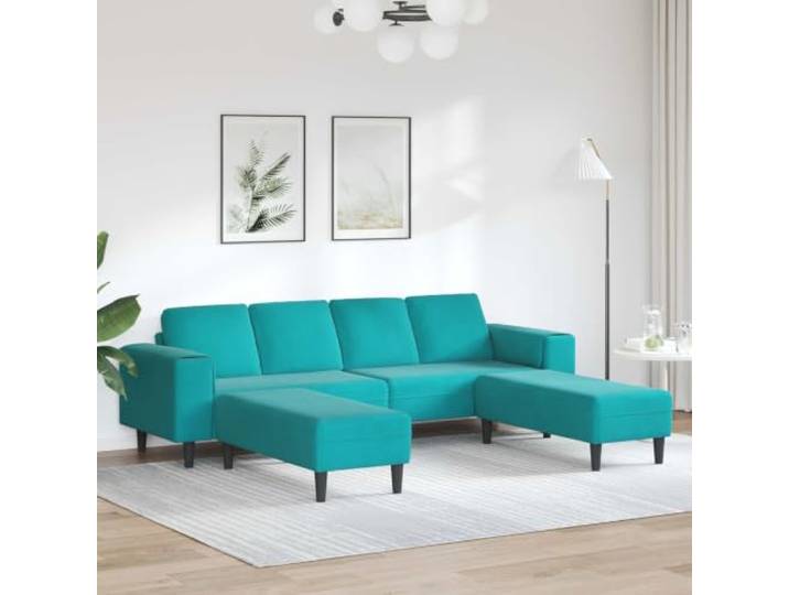 ZQQLVOO Wohnzimmer Couch 3 STK. Türkis Polyester Atmungsaktiver Stoff, Sperrholzkorpus, Kissen inklusive, Pflegeleicht, Modernes Design