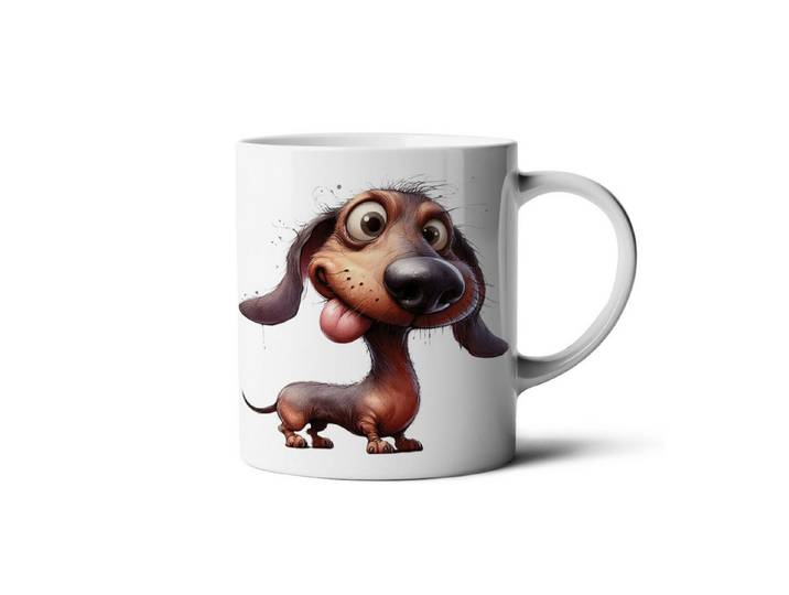 Hustling Sharks Tasse Hustling Sharks® Tasse mit Tiermotiv - Lustige Hunde Fratze#24, 330 ml