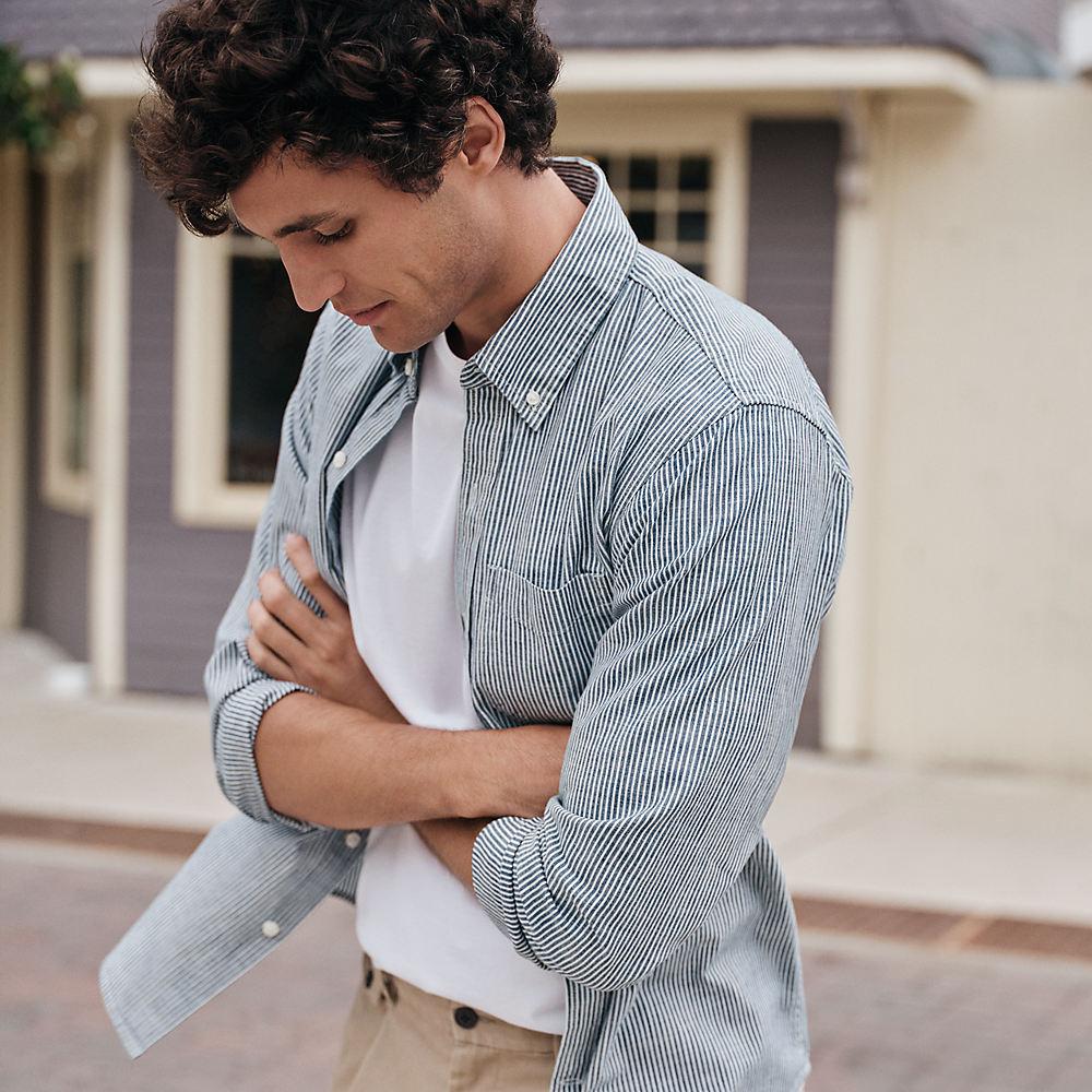 Supima Kurzarm-Shirt mit Rundhalsausschnitt für Herren, Herren, size: regular, Weiß, Baumwolle, by Lands' End