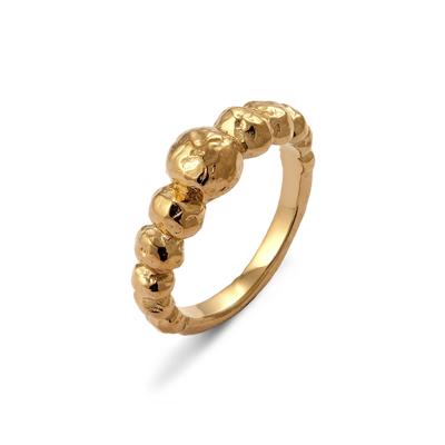 Silberring HAZE & GLORY "Ring Bubble Dots Design 925 Sterling Silber" Gr. 56, gold, Fingerringe, Damen, 56, Silber 925 (Sterlingsilber), Silberring