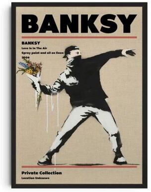 Inspire Essentials Banksy Graffiti Wall Art Street Art Canvas Poster Modern Urban Decor 1 40x50cm
