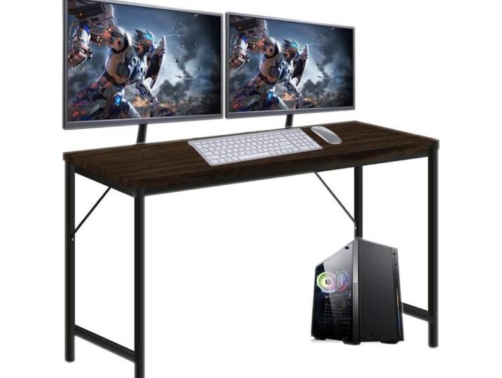 Bureau d'ordinateur PIPIPOXER Bureau Gaming Avec support Avec Croche Bureau Informatique Ergonomique 100x50x75 cm Noir
