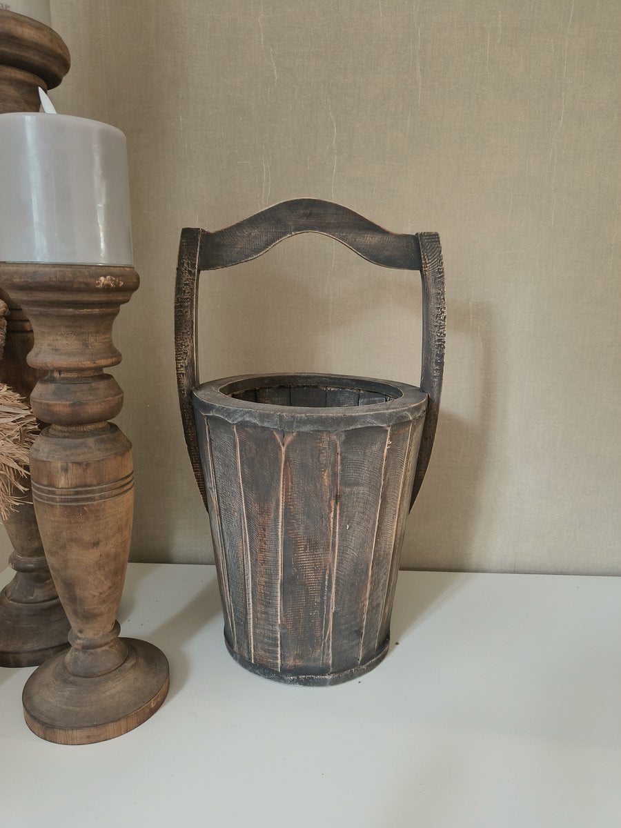 Houten ronde emmer voor volwassenen