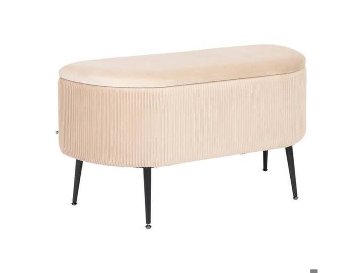 Banc coffre velours Solaro beige 100x40cm