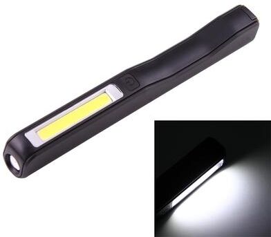 United Compact COB LED Pen Light Work Light With Rotating Magnetic Clip black
