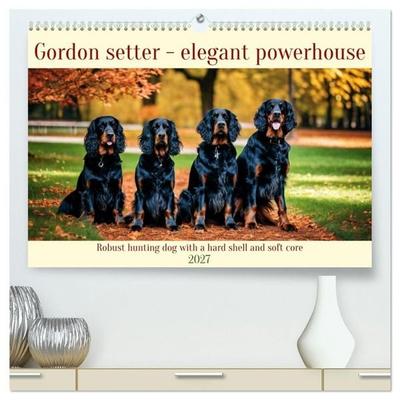Gordon Setter - elegant powerhouse (High Quality Premium Wall Calendar 2027 DIN A2 landscape),CALVENDO 12 Month Wall Calendar