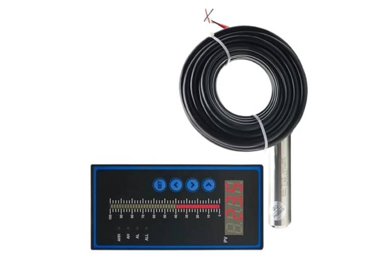 YUANFAHHH Integrierter Füllstandssondensender, Füllstandssensor, Controller, Ausgang, Flüssigkeitsöl, Wasserstandssensor, 4–20 mA-Anzeige, 1 m–10 m Schwimmerschalter(2m Range 5m Cable)