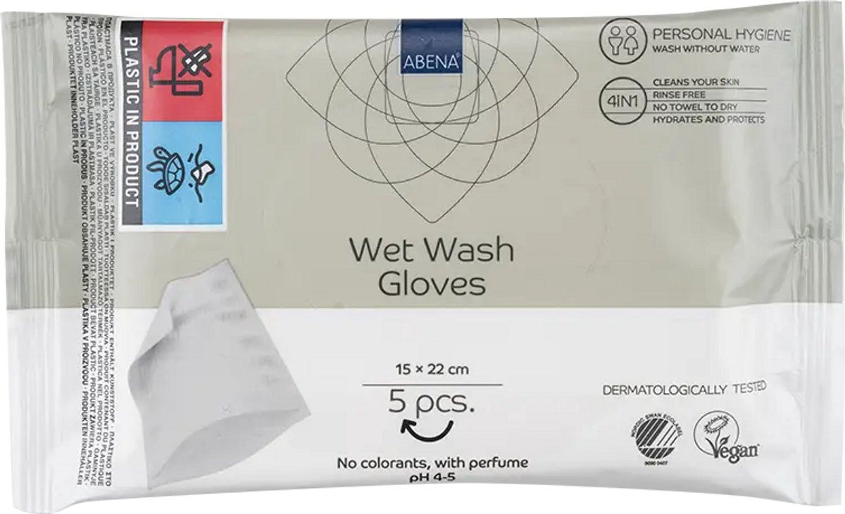 Abena Vochtige Washandjes Wegwerp Geparfumeerd - 5 stuks