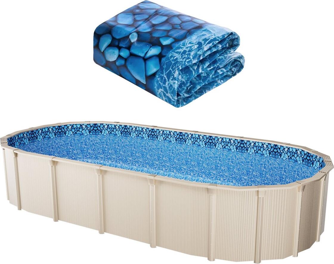Ovaler Pool-Liner 15 x 30 ft Überlappungs-Pool-Liner 54 Zoll Wandhöhe