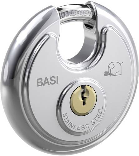 Basi 6100-7001-704 Vorhängeschloss 70mm gleichschließend 704 Silber Schlüsselschloss
