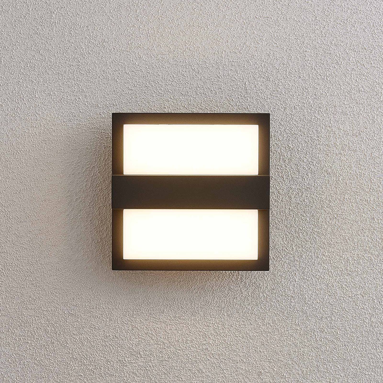 LED Outdoor Wall Light Gylfi Lucande, Black, Aluminium, Modern, Outdoor Wall Light