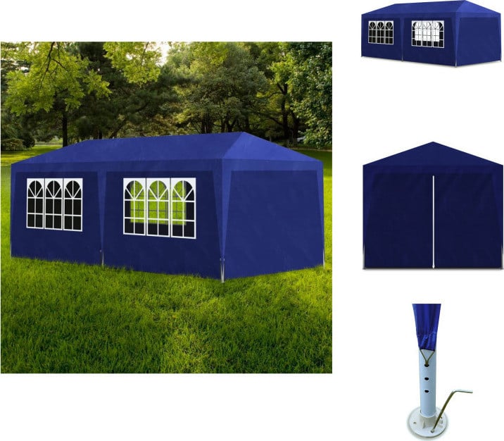 vidaXL Partytent blauw 3x6 meter