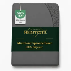 EXKLUSIV HEIMTEXTIL Microfaser Marke Spannbettlaken  120 x 200 cm + 30 cm Anthrazit