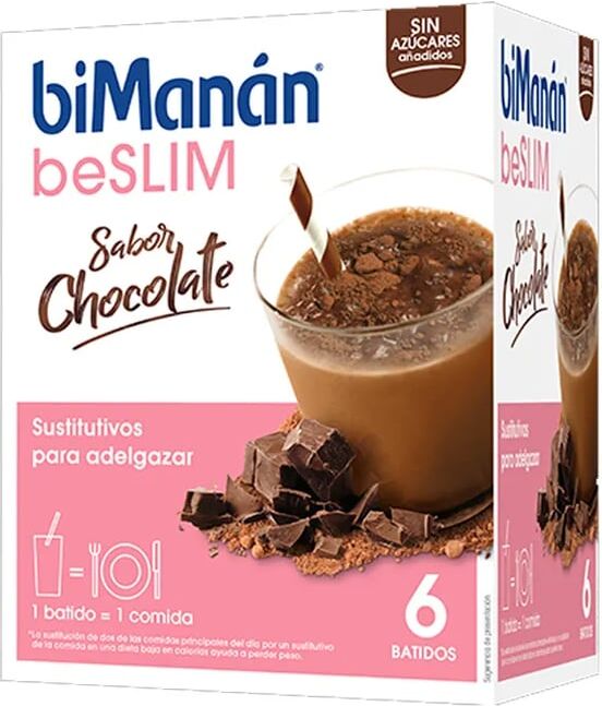 Bimanán BeSlim Batido De Chocolate 6 Uds 50g Chocolate