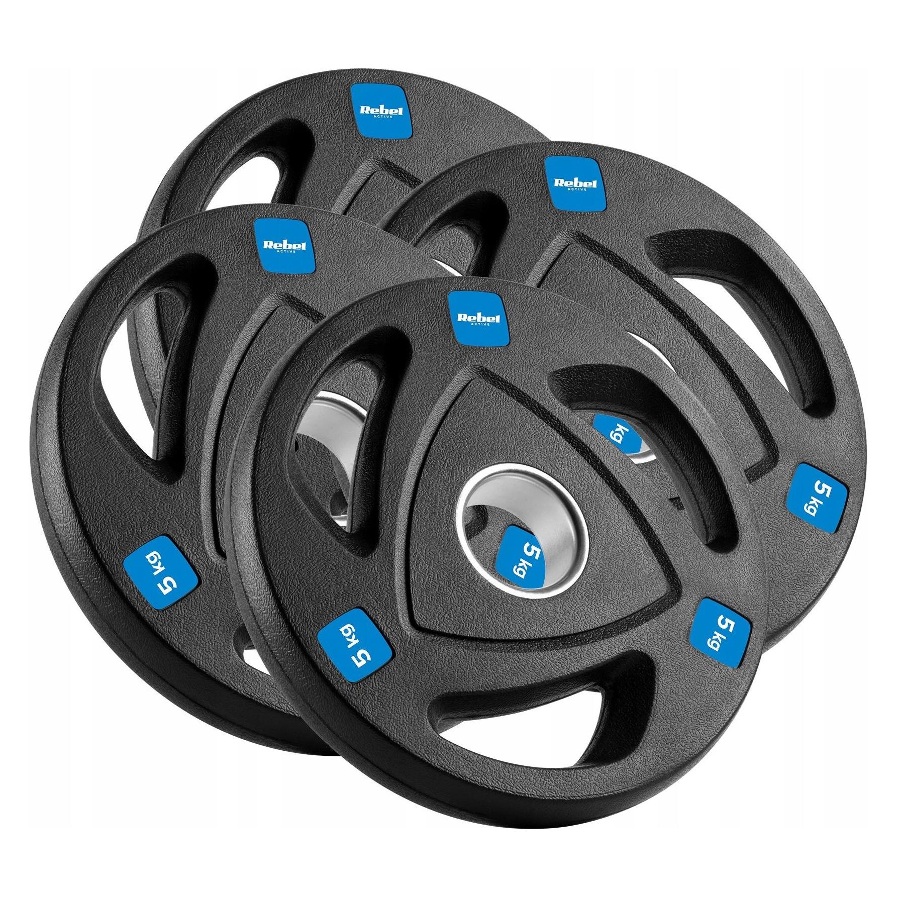Rebel Gummiertes Gusseisen Gewichtsset 4x5kg Olympialoch 51mm ACTIVE (RBA-2109)