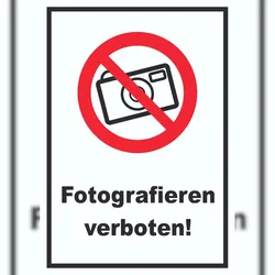 HB-Druck Fotografieren verboten Schild Keine Photos A6 (105x148mm)