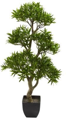 Nearly Natural "37"" Bonsai Styled Podocarpus Artificial Tree"