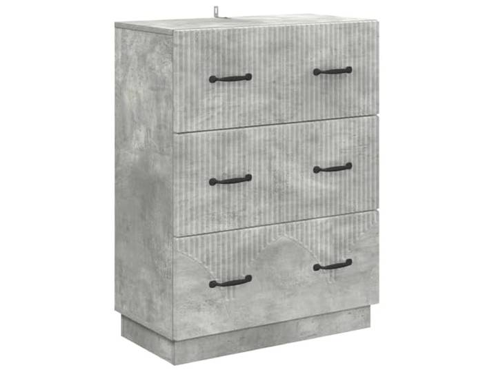 KDVXBCQJH Schubladenschrank Betongrau 66x34,5x87 cm 3 Schubladen Vielseitige Kommode fuer Wohnzimmer und Schlafzimmer mit 3 geraeumigen Faechern fuer geordnete Aufbewahrung.