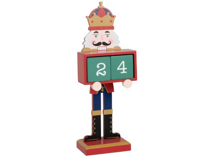 Ewiger Kalender Nussknacker rot, grün und weiß
