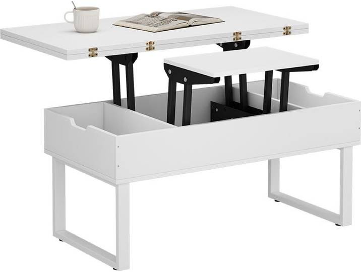 Table basse Vicco Lifty Blanc 100x50cm avec fonction ascenseur\, Model 57892