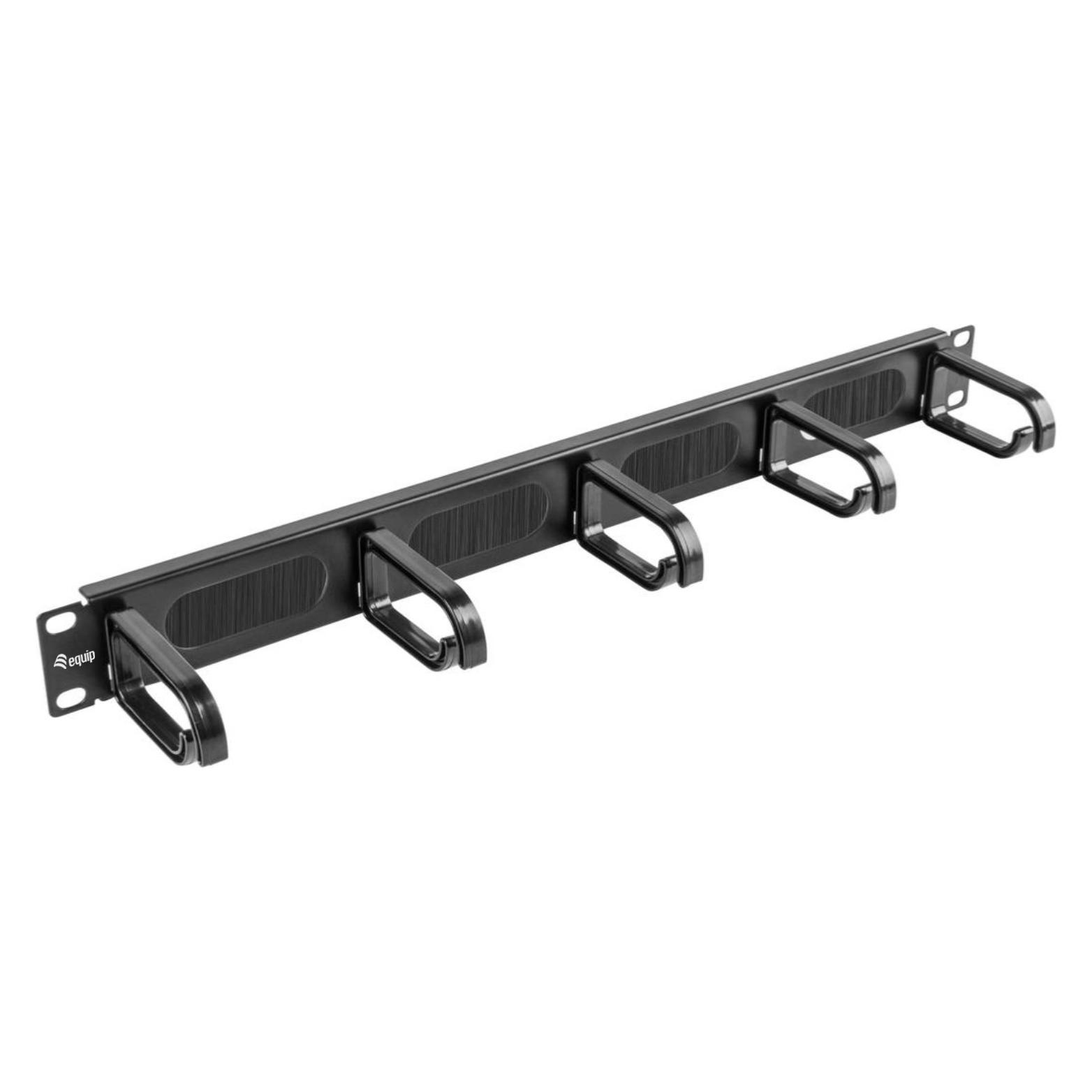 equip 19" Kabelmanagement 5xPlastikringe Stahl 1U RAL9005 (327320)