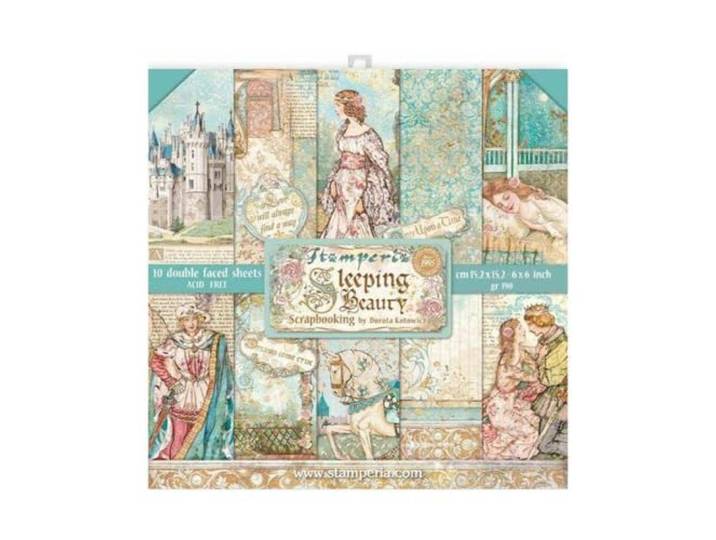 Stamperia International Scrapbooking Pad-Double Face-Sleeping Beauty, Diverse, 6 x 6 inch