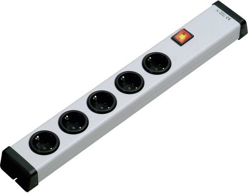 Ehmann 0201x00052300 Steckdosenleiste mit Schalter 5fach Grau ohne Stecker 1St.