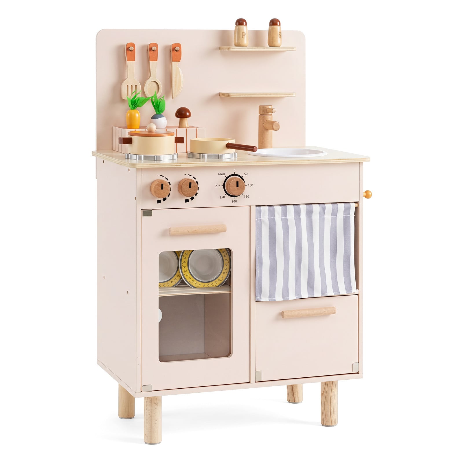 Costway Speelkeuken voor Kinderen met Fornuis, Beige