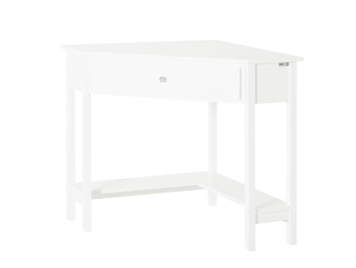 Bureau d'angle 1 tiroir effet bois blanc