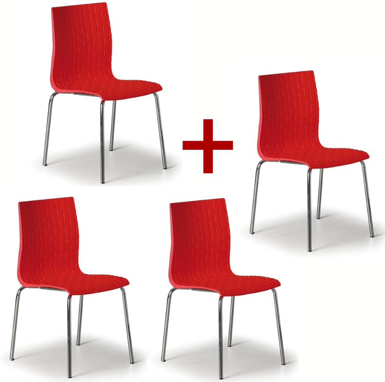 B2B Partner Stuhl MEZZO 3+1 GRATIS, rot