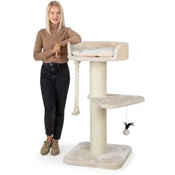 HAPPYPET Kratzbaum große Katzen 18 cm Stämme Katzenbaum 120 cm   Creme
