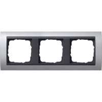 Abdeckrahmen dreifach mit Zwischenrahmen, bruchsicher, Aluminium, System 55 Event aluminium, Retail