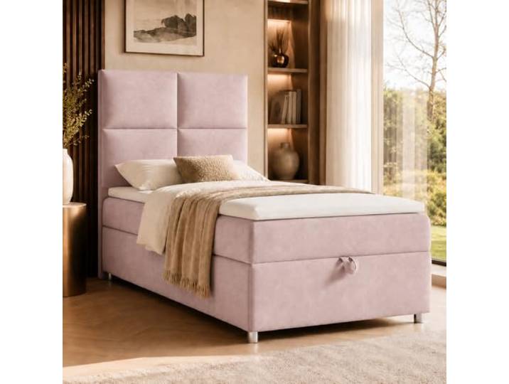 Best For Home Trinity K2 Boxspringbett Single Bonellfederkern Boxspringbett mit Matratze und Topper Boxspringbett 80x200 mit Bettkasten Einzelbett Polsterbett - Lieferung an die Bordsteinkante