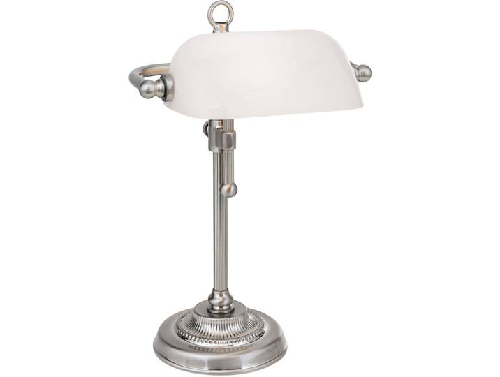 Briamond Tischlampe Harvard opal weiss satiniert Messing/Glas H 32 cm