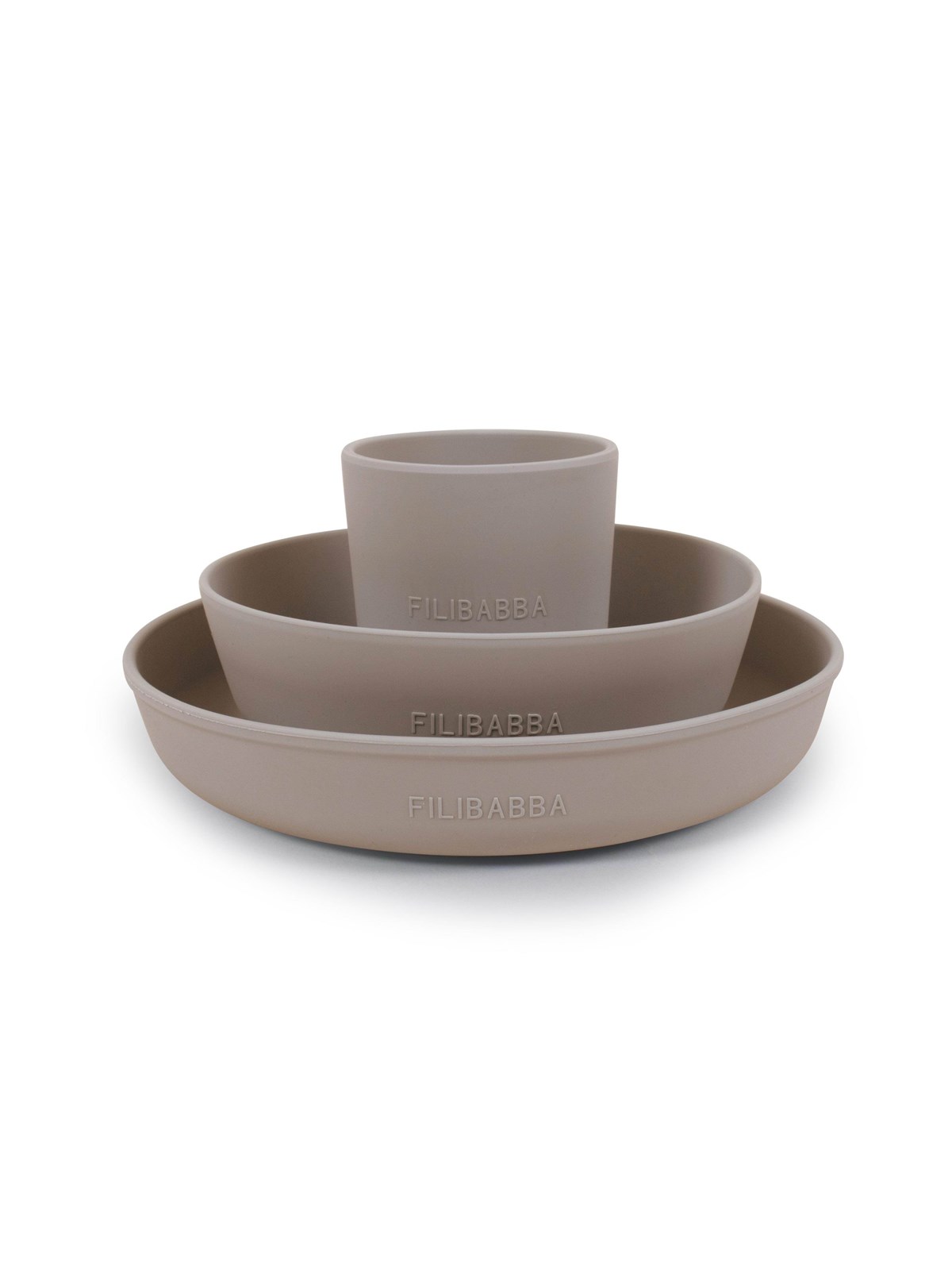 Filibabba Silicone dinner set - Warm Grey
