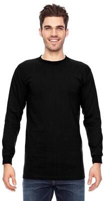 Bayside BA6100 USA-Made Long Sleeve T-Shirt in Black size 4XL   Cotton 6100