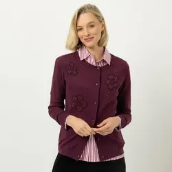 DAWID by Dawid Tomaszewski Cardigan, Langarm Perlen-Stickerei figurumspielend
