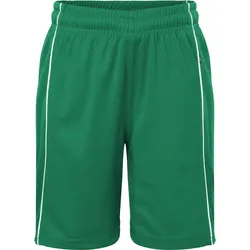 James & Nicholson Kinder Basic Team Shorts Sweat-Shorts JN387K green/white L (134/140)