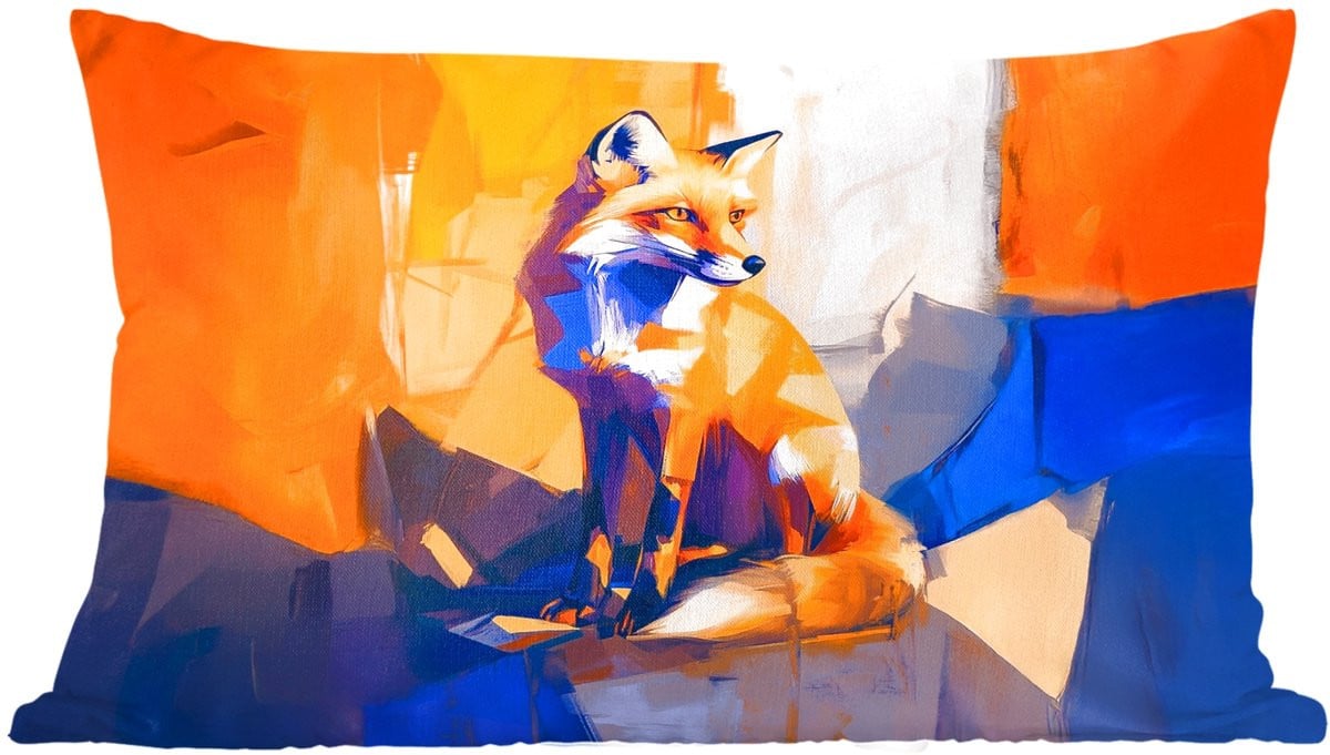 Sierkussen Vos Abstract - Oranje - 60 x 40 cm