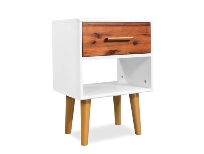 Helloshop26 Nachttisch Nachttisch Kommode Schrank Schlafzimmer 40 x 30 x 45 cm Massivholz Akazienholz 1402081