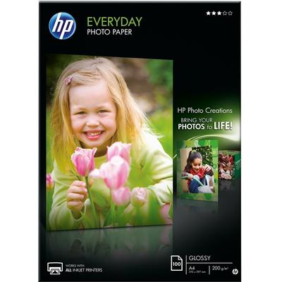 hp Fotopapier Everyday A4 200g/qm VE=5x100 Blatt glossy