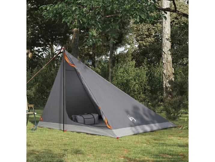 vidaXL Trekkingzelt 4 Personen Grau und Orange