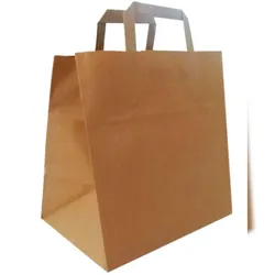 Tragetaschen Papier Kraft mit Henkel 28x17x29 cm 250Stk.