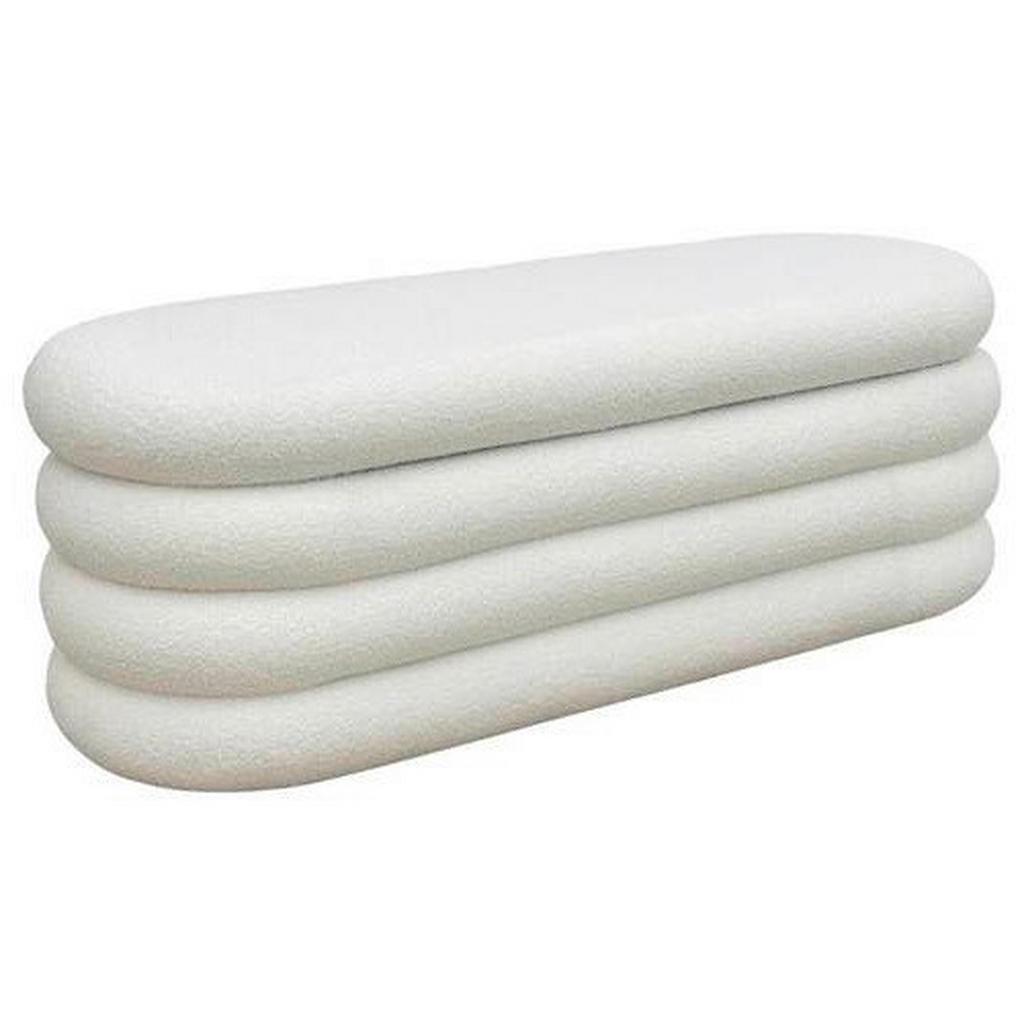 Xora Truhenbank , Weiss , Holz, Textil , Pappel , Sperrholz , 120x42x42 cm , Kleinmöbel, Truhe