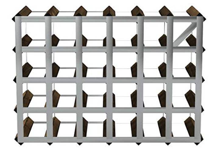 Cranville wine racks Classic 30 (6x4) Flasche Eiche dunkel gebeiztem Holz und verzinktem Metall Weinregal fertig montiert