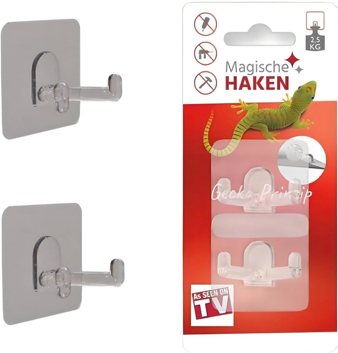 Magische Haken Original extra sterke zelfklevende V-haakjes transparant voor badkamer en keuken